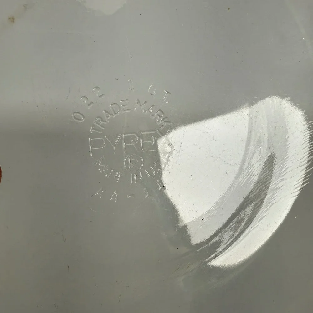 Vintage Pyrex 022 1 QT Clear Glass Round Casserole Dish with Lid Made in USA